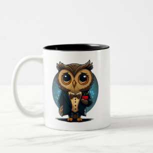 Owl Groom in Love: Perfect Valentine's Day Gift Two-Tone Coffee Mug