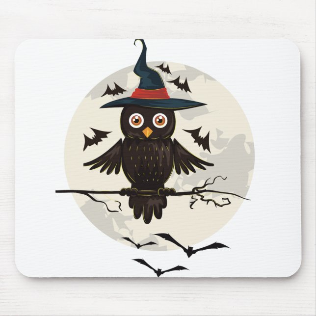 Owl Halloween Mouse Mat (Front)