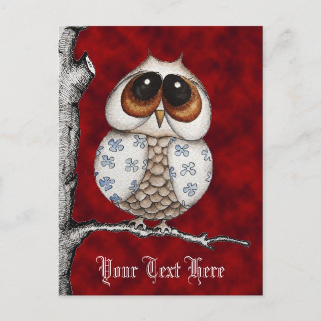 Owl Halloween Postcard (Front)