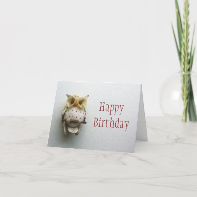 Owl Happy Birthday Card (Front)