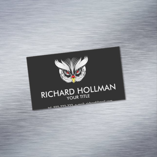Owl head 	Magnetic business card (In Situ)
