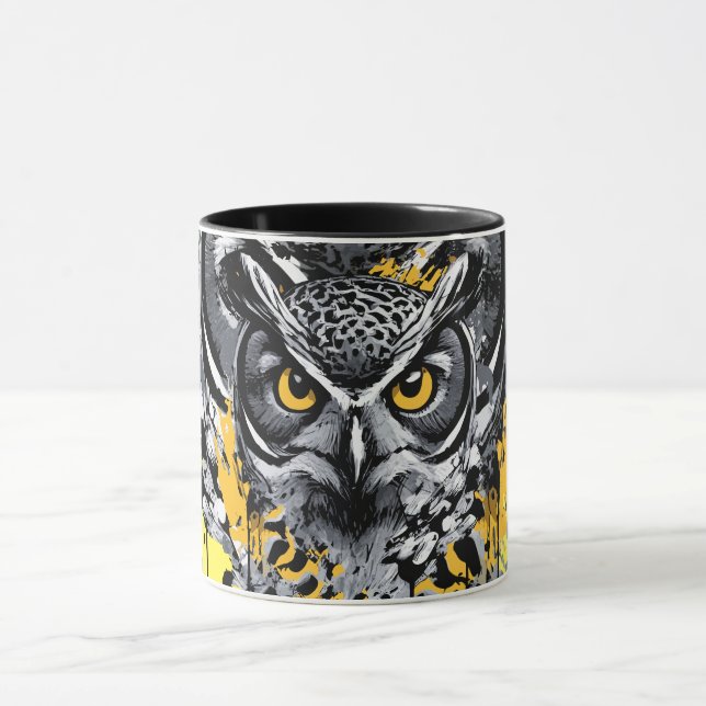 Owl Head - Owl Mug - Cute Owl Coffee Mug (Center)