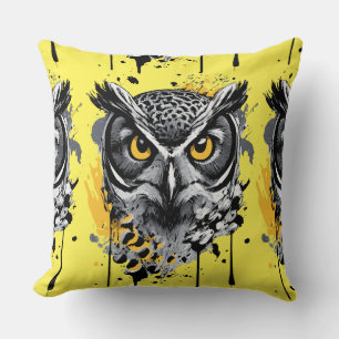 Owl Head - Owl Throw Pillow - Cute Owl Pillow
