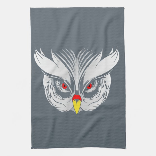 Owl head tea towel (Vertical)
