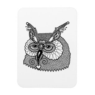 Owl Head Zendoodle Magnet
