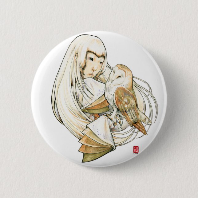 "Owl Heart" Erica Ward Design Pin (Front)