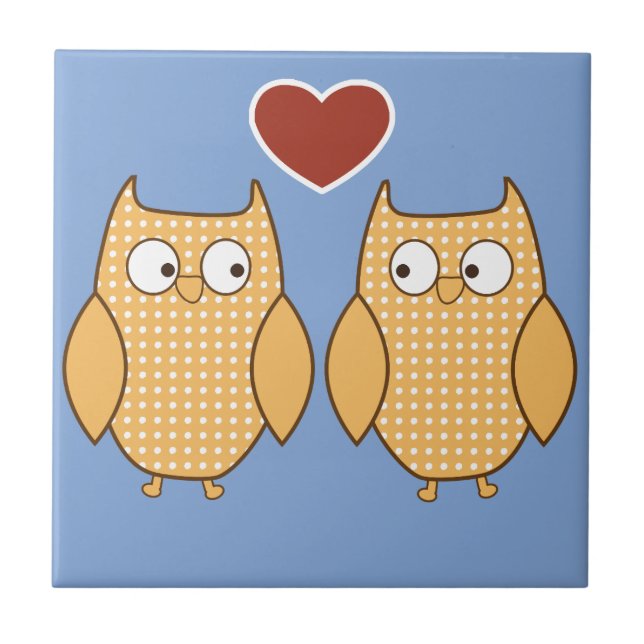 Owl heart love tile (Front)