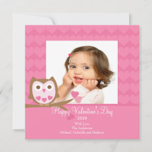 Owl HEARTS Valentine's Photo Card