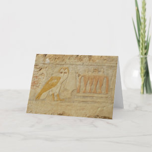 Owl Hieroglyph Detail, Hatshepsut Temple, Egypt Card