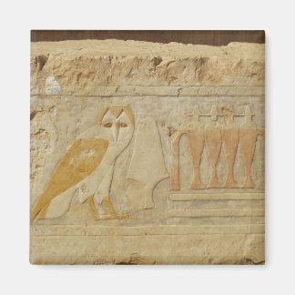 Owl Hieroglyph Detail, Hatshepsut Temple, Egypt Magnet