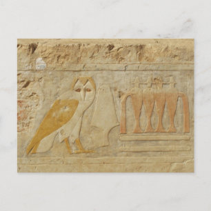 Owl Hieroglyph Detail, Hatshepsut Temple, Egypt Postcard