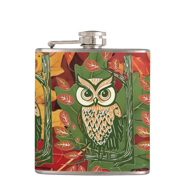 Owl Hip Flask (Front)