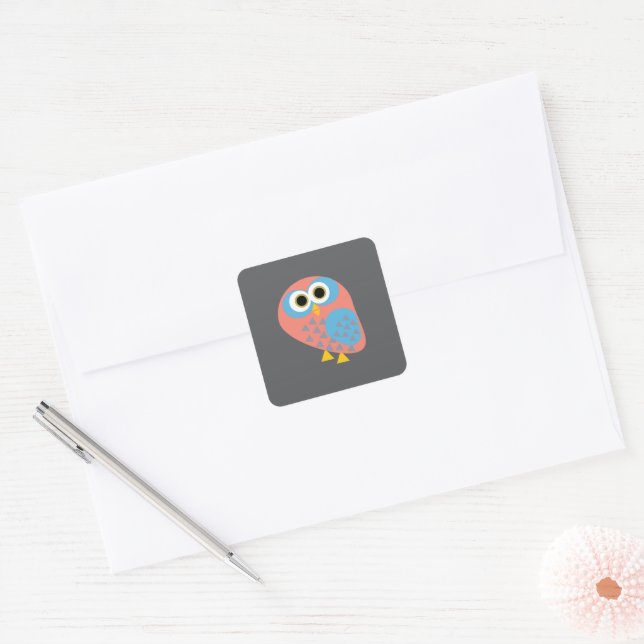 Owl hootie square sticker (Envelope)