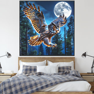 Owl hunting canvas print