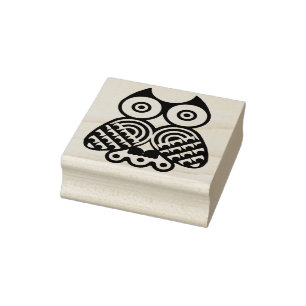 Owl illustration art stamp