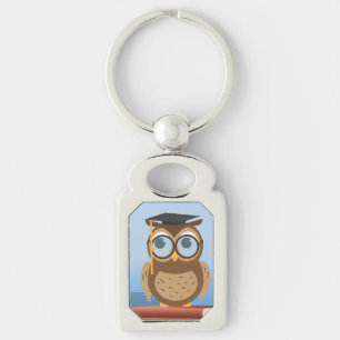 Owl illustration key ring