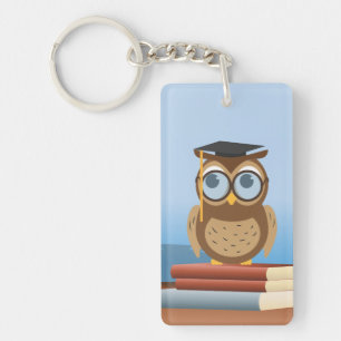 Owl illustration key ring