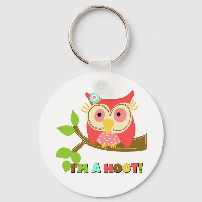 Owl I'm a Hoot Key Ring (Front)