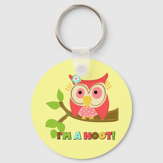 Owl I'm a Hoot Key Ring (Front)