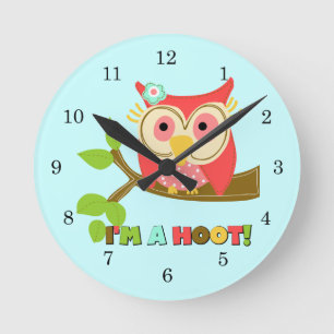 Owl I'm a Hoot Round Clock
