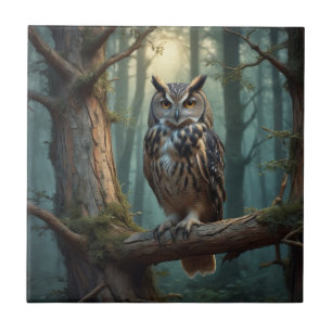 Owl in a Magical Forest Tile