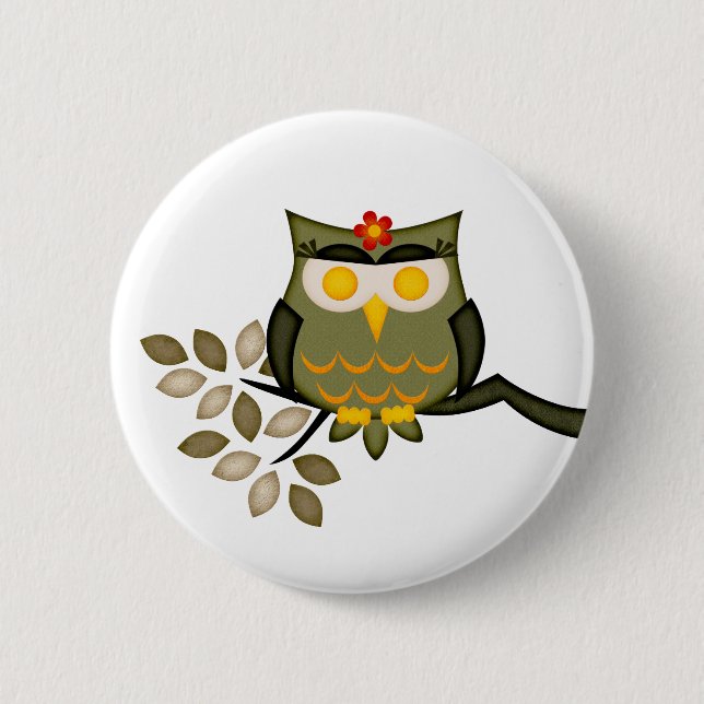 Owl in a tree Button (Front)