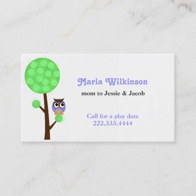 Owl in a Tree Mummy Card (Front)