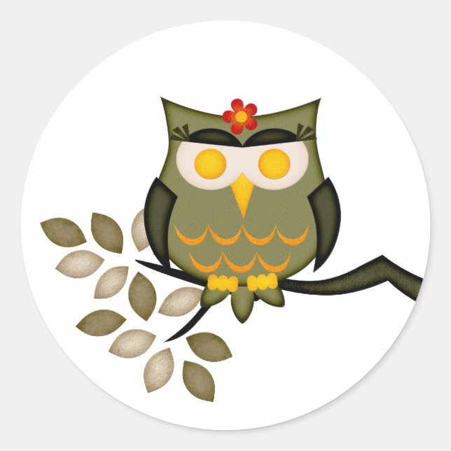 Owl in a tree Sticker (Front)