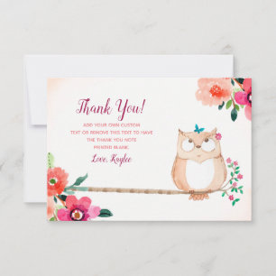 Owl in a Tree Thank You Cards