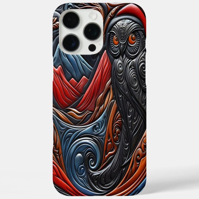 Owl in a Vibrant, Stylised Mountain Landscape Case-Mate iPhone Case (Back)