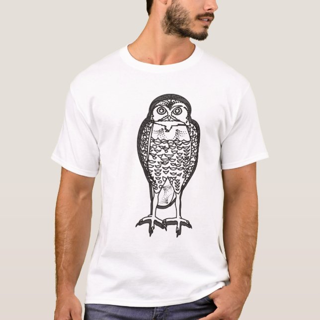 Owl in black T-Shirt (Front)