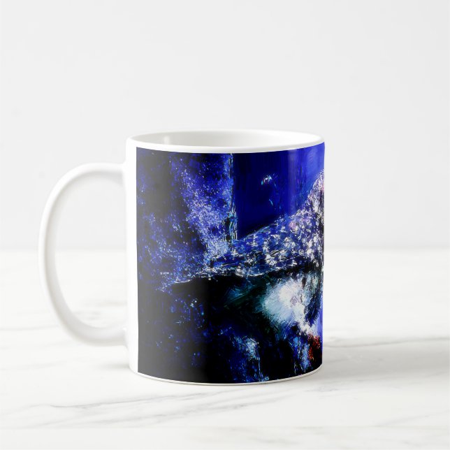 Owl In Blue Mug (Left)