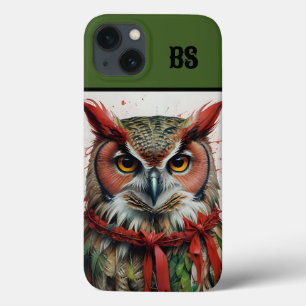 owl in christmas outfit iPhone 13 case