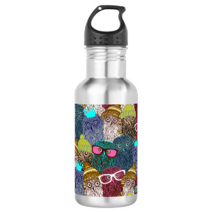 Owl in crown 532 ml water bottle