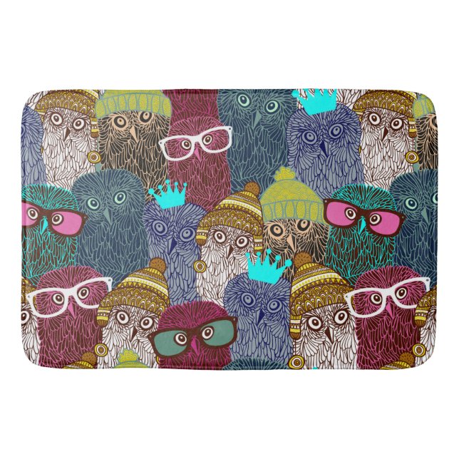 Owl in crown bath mat (Front)