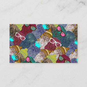 Owl in crown business card