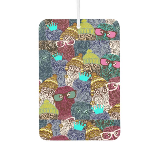 Owl in crown car air freshener (Front)