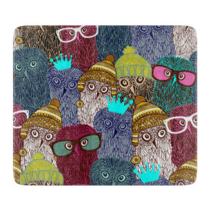 Owl in crown cutting board