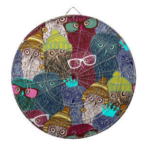 Owl in crown dartboard