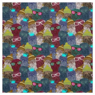 Owl in crown fabric