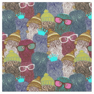 Owl in crown fabric