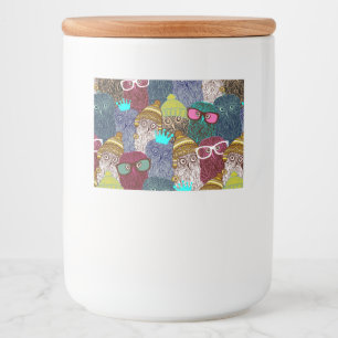 Owl in crown food label