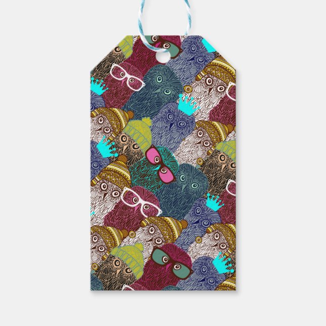 Owl in crown gift tags (Front)