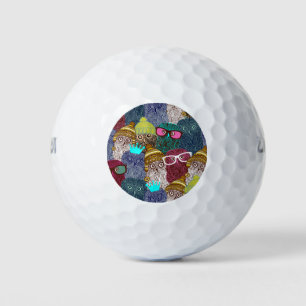 Owl in crown golf balls