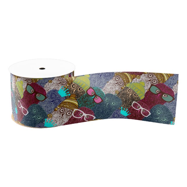 Owl in crown grosgrain ribbon (Spool)