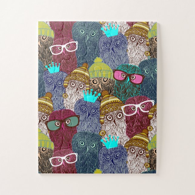 Owl in crown jigsaw puzzle (Vertical)