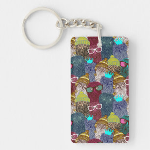 Owl in crown key ring