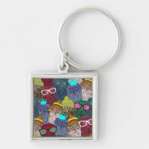 Owl in crown key ring