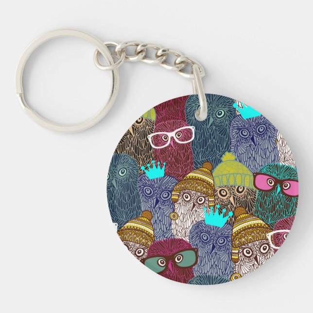 Owl in crown key ring (Front)