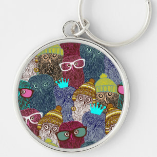 Owl in crown key ring